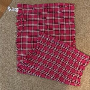 NWT Pink Plaid Fringed infinity Scarf by Gap Factory